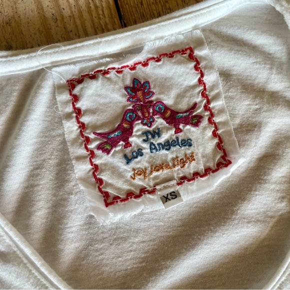 Johnny Was Top White Embroidered Short Sleeve Flowy Boho Womens XS - Picture 4 of 8